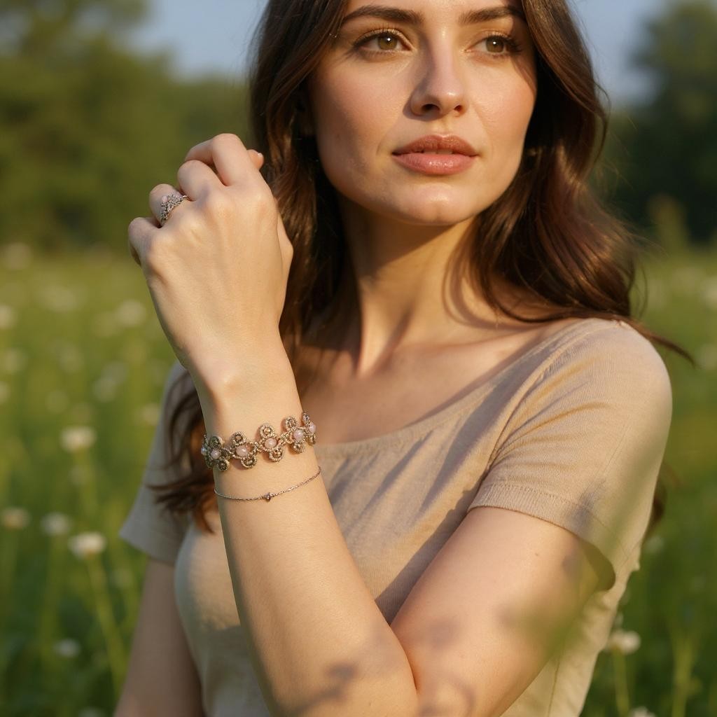 Armband Mashan Jade puderrosa