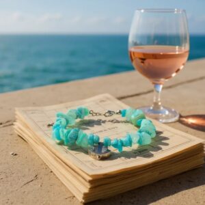 Splitterarmband Amazonit mit Anker – maritimer-look